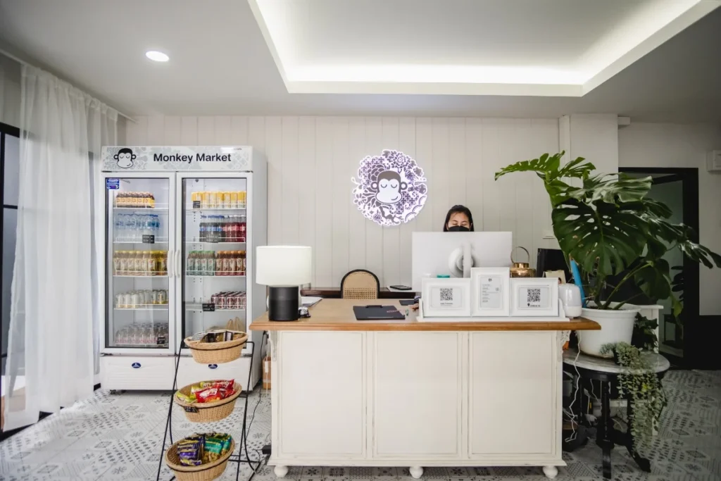 Reception desk at Blu Monkey Boutique Bangsaen